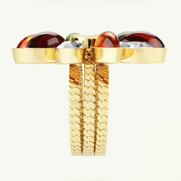 Gucci Interlocking Flower Multifinger Triple Band Ring - Size 6 - Picture 6 of 13